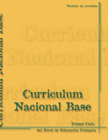 Versión Preliminar del Currículum Nacional Base
