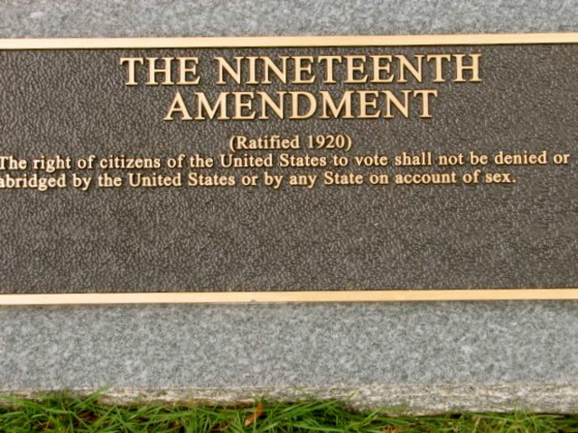 Nineteenth Amendment Ratified.