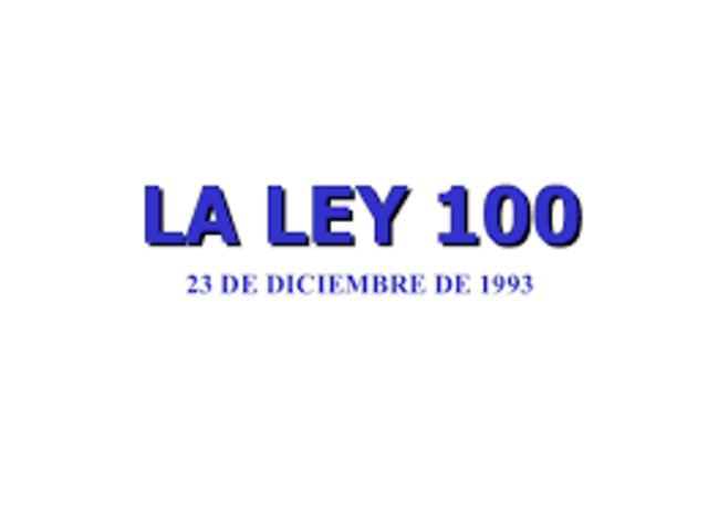 ley 100 de diciembre 23 de 1993