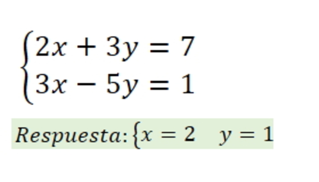 Sistemas de 2 ec. lineales, 2 incógnitas