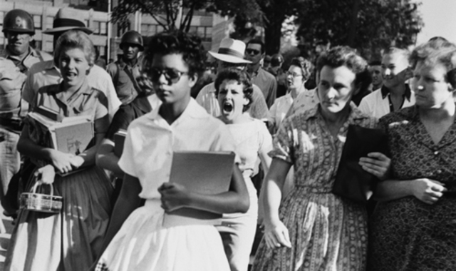 Little Rock Nine enter Central High School (1957)