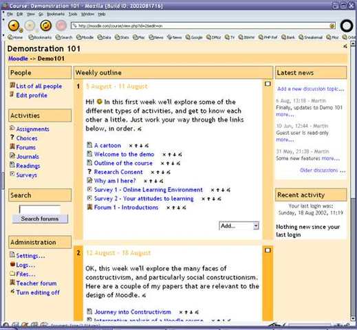 Versión 1.0 MOODLE