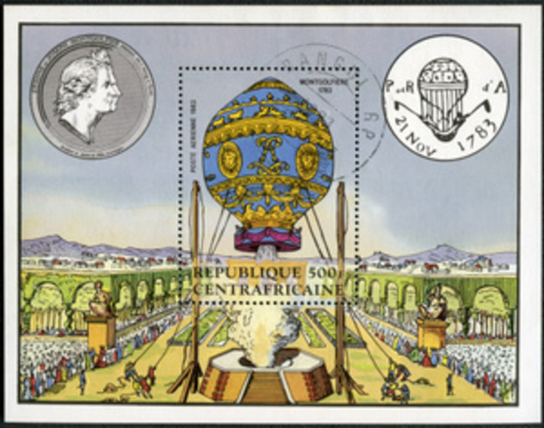 The first hot air balloon