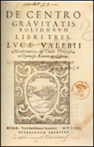 Luca Valerio publico De quadratura parabolae en Roma que continuaba los métodos griegos