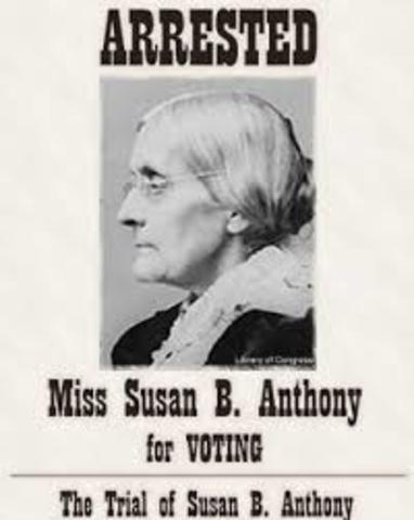 Susan B Anthony casts ballot