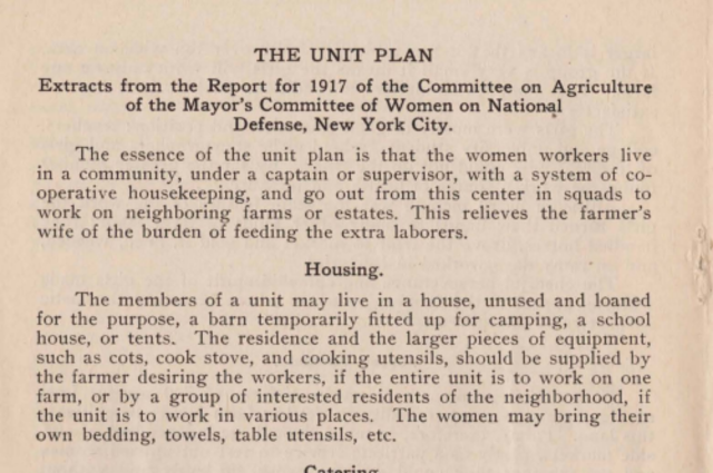 Citation for Women's Land Army of America Pamplet