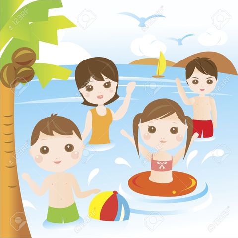 We were swimming in the sea