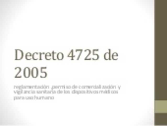 Decreto 4725 de 2005