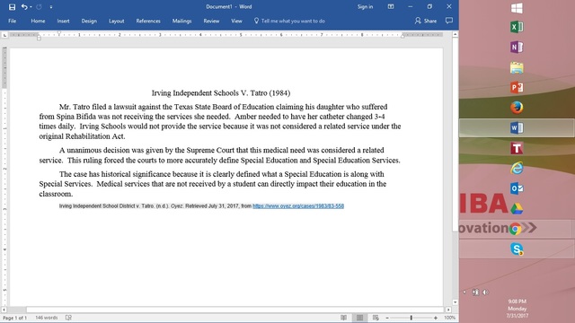 Irving Independent School V. Tatro (1984)