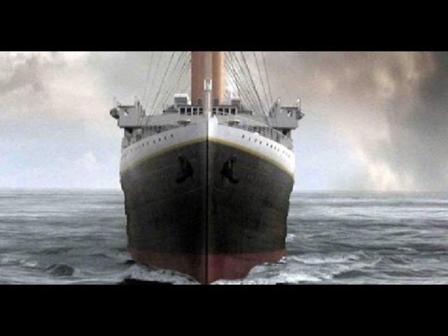 The Titanic sailed through calm waters.