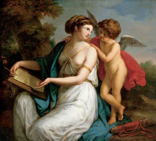 Art: Sappho Inspired by Love by Angelica Kauffmann