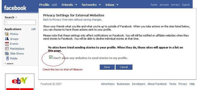 Facebook Unveils Its Beacon Program