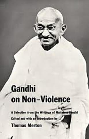 Gandhi's travels stressing nonviolent resistance
