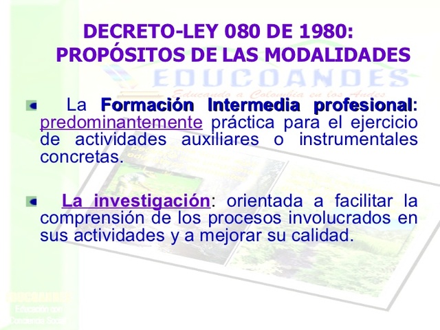 DECRETO 80, PARA EDUCACIÓN SECUNDARIA