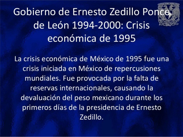 1994-2000 Inestabilidad polìtica y de la crisis económica