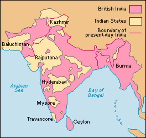 British overcome French and take control of India.