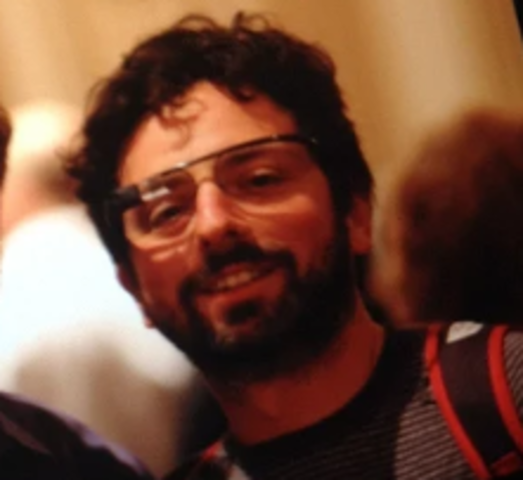 The first Google Glass prototype seen in public.