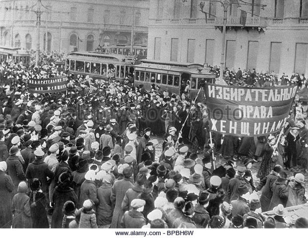 February Revolution begins at Petrograd