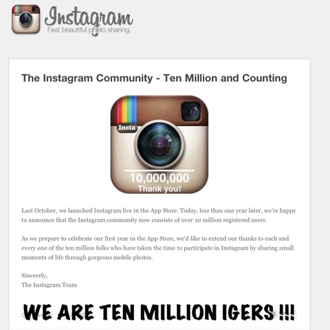 Instagram Reaches 10 Million Downloads