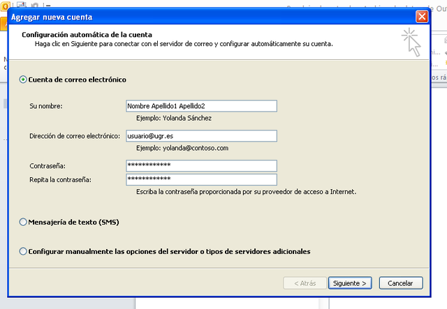 Primera vez del correo electrónico