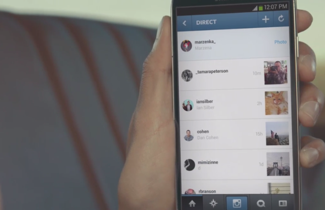 Launch of Instagram Direct