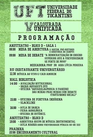 5º Edição na Calourada Unificada