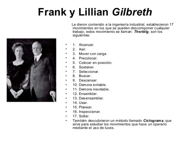 THERBLIGS (Frank y Lilian Gilbreth)