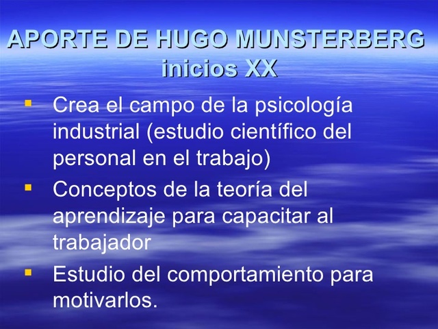 TEORÍA DE LAS RELACIONES HUMANAS (Hugo Munserberg)