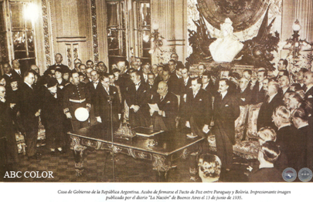 Firma del tratado de Paz, Amistad y Límites entre Bolivia y Paraguay