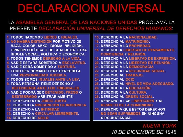 La Declaracion Universal de los Derechos Humanos