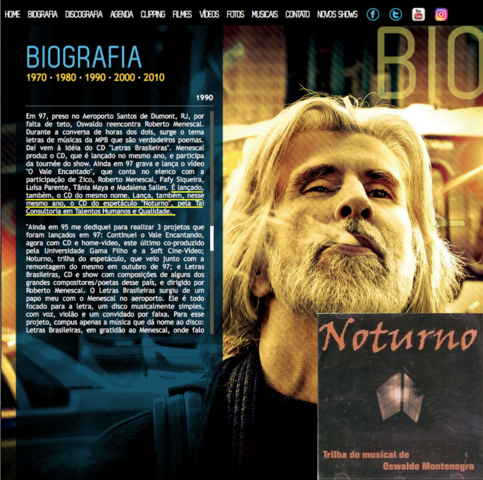 Produção do CD "Noturno" de Oswaldo Montenegro