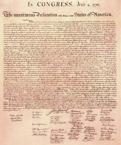 La declaración de la Independencia Estados Unidos