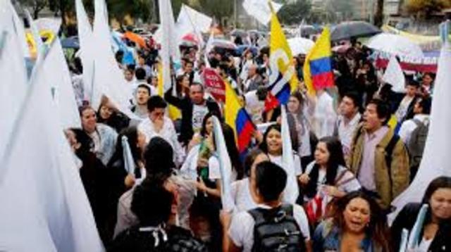 Inicia la manifestación de los estudiantes colombianos.