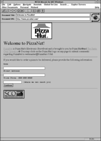 Pizza Hut tuvo la primera venta registrada por Internet.