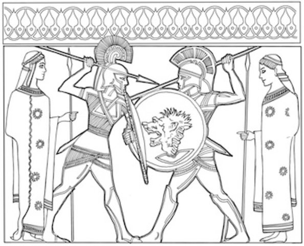 Melelaus fights paris as revenge