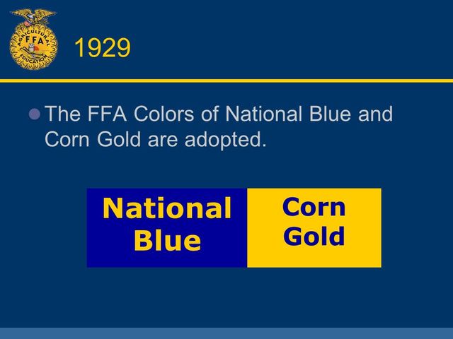 National blue and corn gold