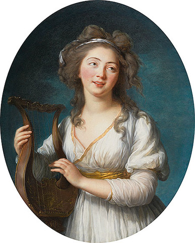 Portrait of a Young Woman Playing a Lyre