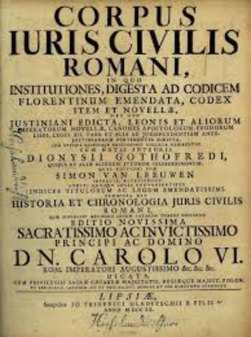 Corpus Juris Civilis de Justiniano.