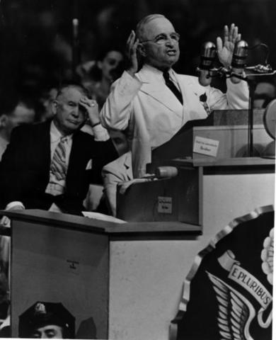 Harry S. Truman spoke during the national convention.