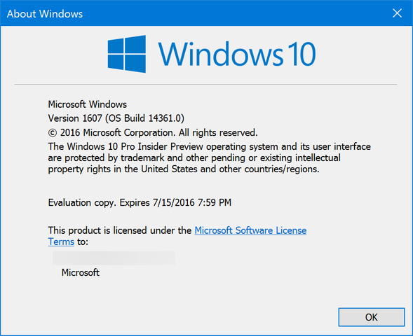 Windows 10 V1607