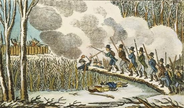 English Settler's defeat Native Americans in King Philip's War