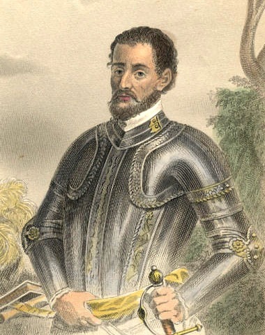 De Soto explores the region between Florida and the Mississippi River