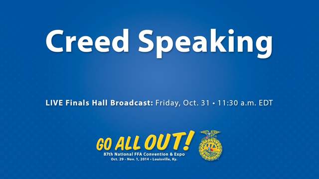 1st National Creed Speaking event