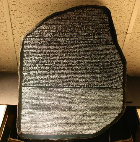 Escritura descubierta la Piedra de Rosetta