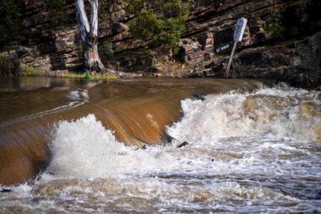 A heavy flood occurred- forcing a breach on the weir