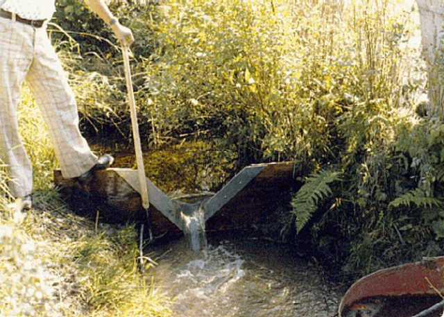 A wooden weir was built