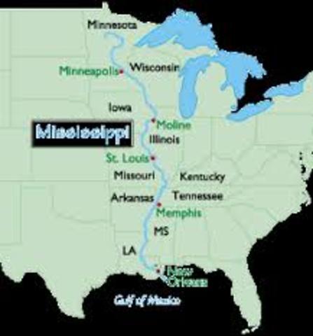 France claims the Mississippi valley river and names it Louisiana