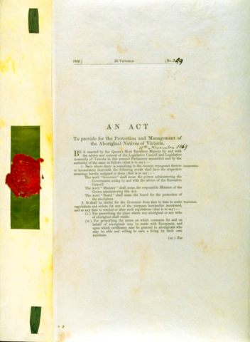 Victorian Board of Protection of Aborigines is founded.