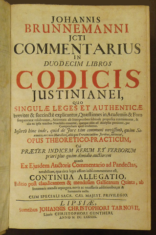 CORPUS JURIS CIVILES de JUSTINIANO