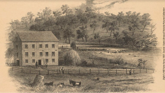 The first steam powered flour mill was established